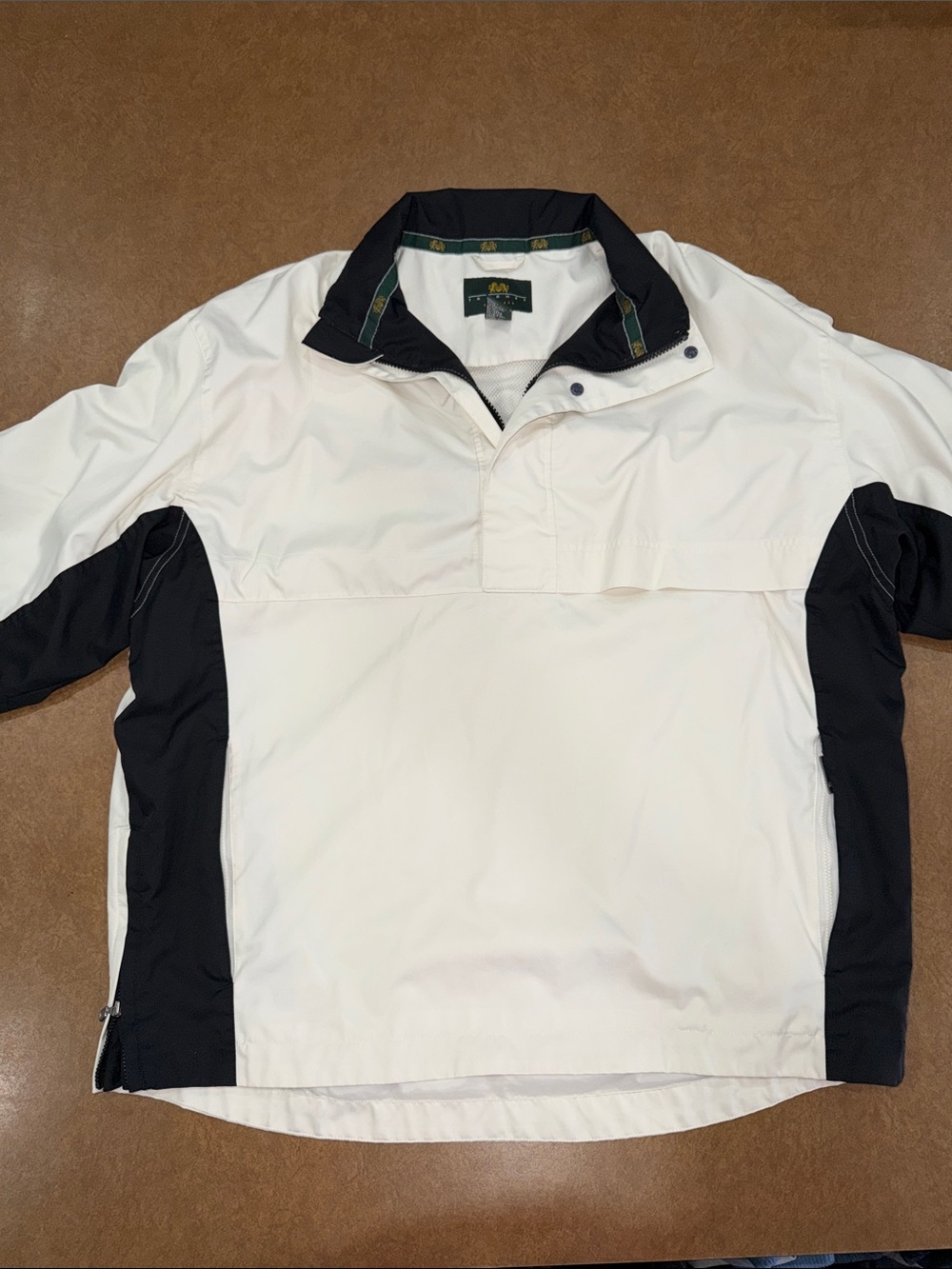 Tourney Macgregor Golf Men's White & Black Polyester Pullover Windbreaker Jacket